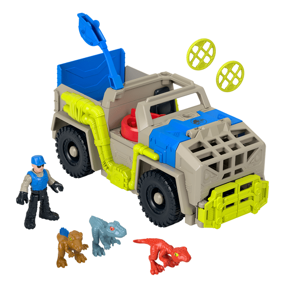 Imaginext Jurassic World Track & Transport Dino Truck Vehicle & Figure Set, 8 Pieces, Ages 3-8