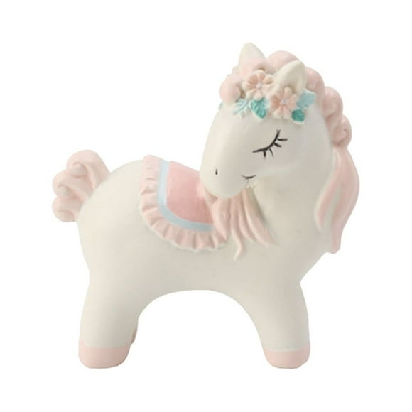 CIMAXIC Party 1pc Unicorn Cake Ornament Resin Cake Decor Cartoon Adornment Baking Accessories for Party Home (Pink and White),1.97"X0.98"X2.17"