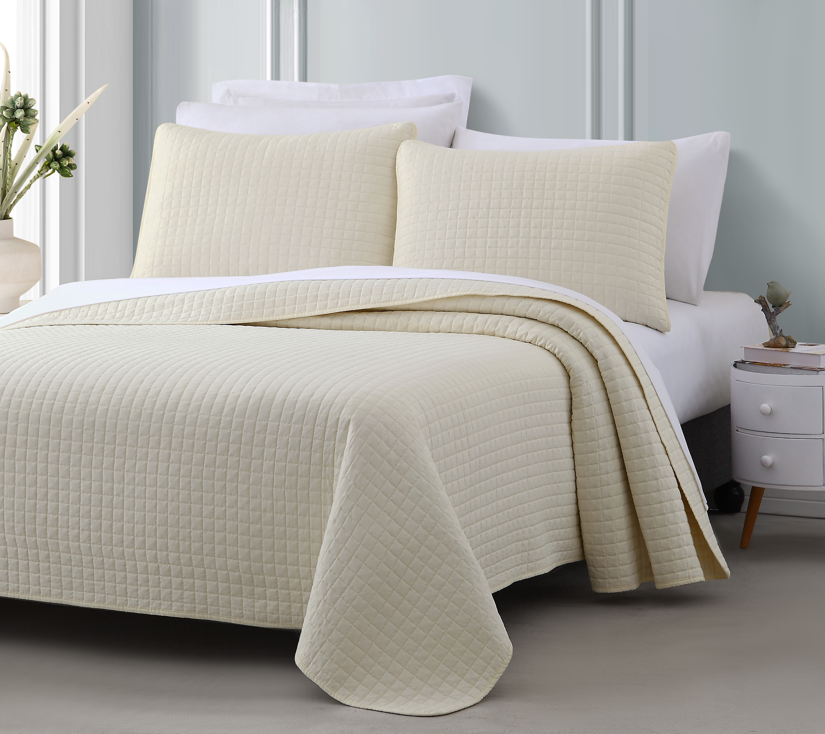 Beddengoed, bedlinnen Attitude Quilted Bedspread Set Charcoal Gray