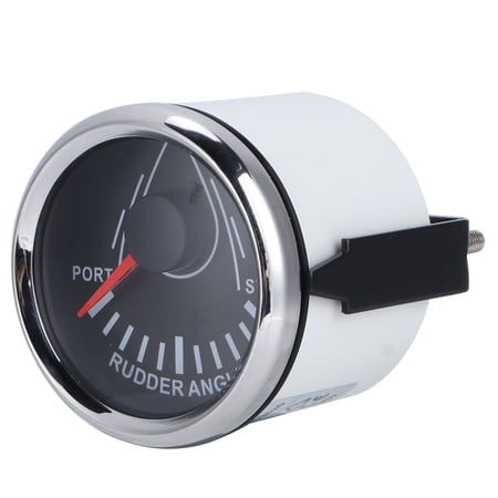 NFTIGB 52mm / 2.05 inches Universal Marine Boat Rudder Angle Indicator Gauge 0-190ohm Signal 9-32V Red Backlight with Sensor Black Dial Silver Cover[cite: 1]
