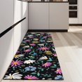 thumbnail image 4 of Black Daisy Flower Colorful Blooms Pattern Kitchen Rug Mat,Kitchen Runner Rugs Non Skid Washable,Decorative Kitchen Floor Mats for Kitchen,Sink,Laundry,17"X47", 4 of 5