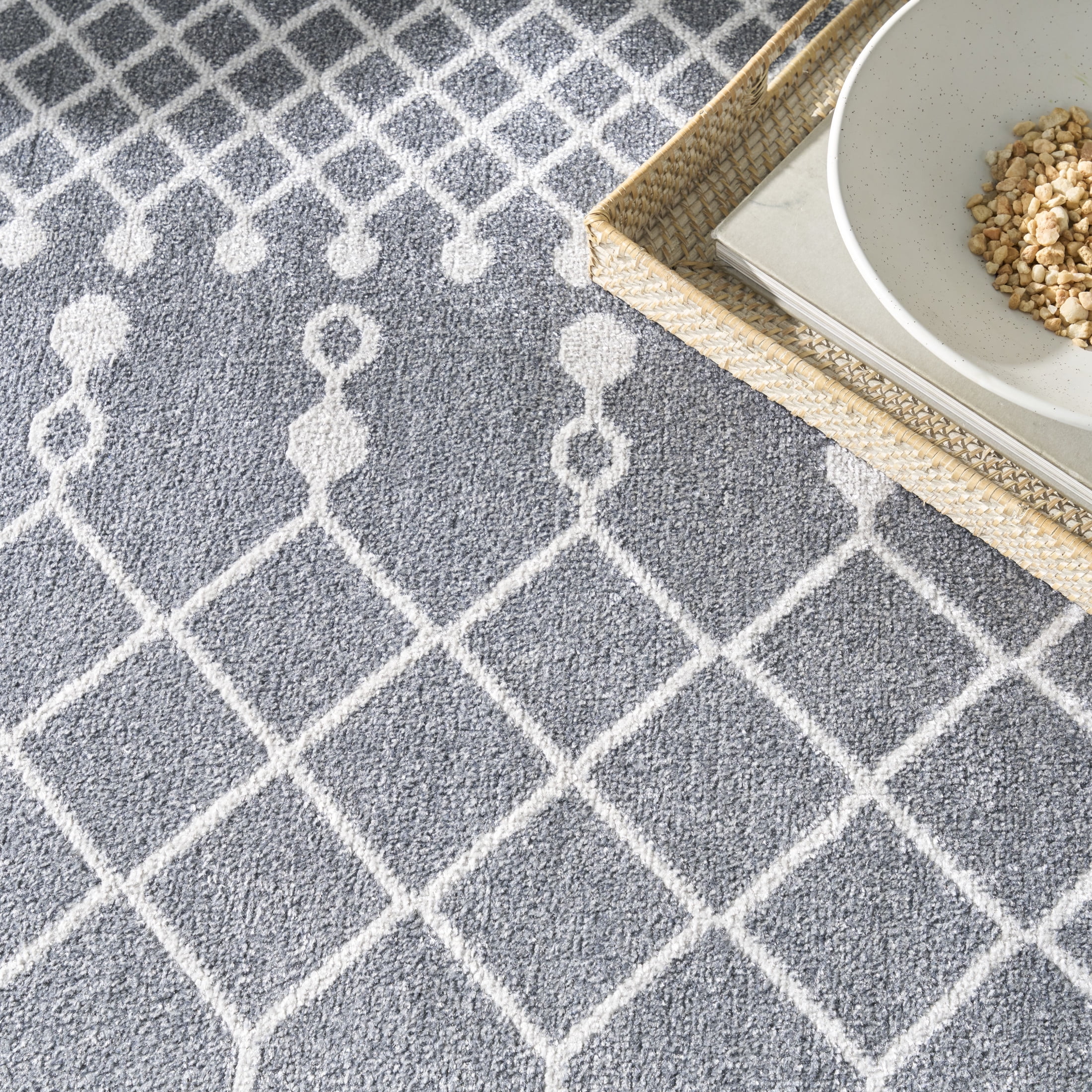 Nourison Astra Machine Washable 9' x 12' Denim Bohemian Indoor Rug