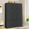 thumbnail image 3 of WIRRYTOR Modern Wooden Bedroom Armoire, Metal Handles, MDF Design, 6 Doors, 8 Shelves, Large Capacity Closet with Rod, 3 of 10