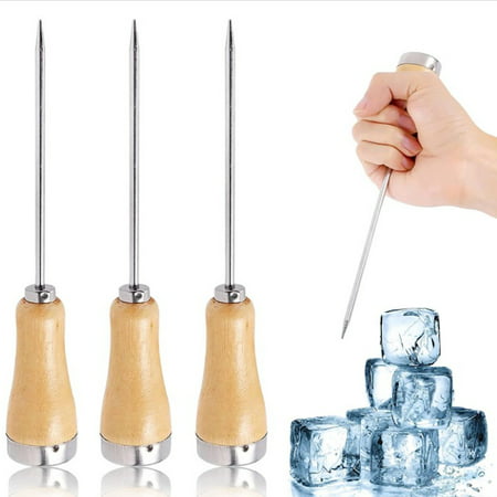 

Qianha Mall 3 Pack Stainless Steel Ice Pick with Safety Wooden Handle Ice Breaking Accessories for for Home Kitchen Restaurant Bar 8.5 Inches