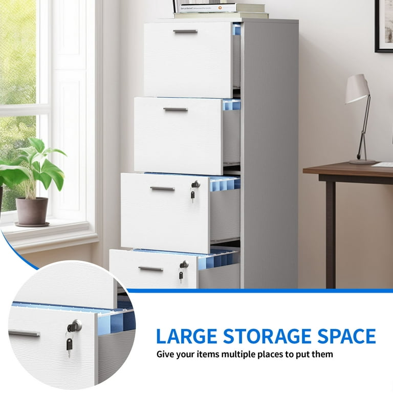 4-Drawer File Cabinet Office Filing Cabinet Vertical Storage
