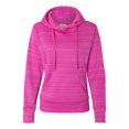 thumbnail image 1 of Ladies Striped Poly Fleece Lapover Hood -JA8662, 1 of 2