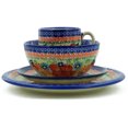 thumbnail image 3 of Polish Pottery 4 Piece Place Setting Polmedia Bold Poppies Theme UNIKAT Hand Painted in Boleslawiec, Poland + Certificate of Authenticity, 3 of 6