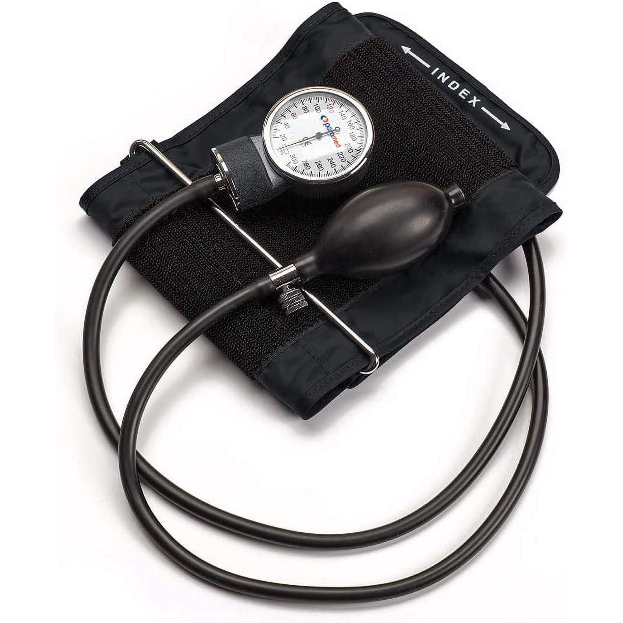 Dixie EMS Aneroid Sphygmomanometer – Manual Adult Blood Pressure D-Ring Cuff 8.7-16.5" – Carrying Case Kit - Black