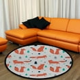 thumbnail image 4 of GZHJMY Kids Round Nursery Area Rug 4 ft Fox Patterns Washable Non-Slip Small Round Area Rug Throw Soft Cute Nursery Rug Non-Shed Lightweight Bathroom Rug for Bedroom Dorm Kids Room Carpet Runner, 4 of 6