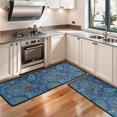 thumbnail image 3 of Kitchen Rugs Sets Of 2,Blue Paisley Pattern Anti Fatigue Kitchen Mat Rugs Non Slip Washable,Decorative Kitchen Floor Mats for Kitchen,Sink,Laundry,17"x47"+17"x47", 3 of 5