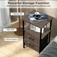 thumbnail image 4 of Patiojoy Nightstand with 2 Drawers Retro Bedside Table with Storage Sofa Side End Table with Removable Fabric Drawers, 4 of 9