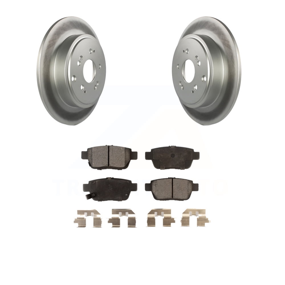 Rear Coated Disc Brake Rotors And SemiMetallic Pads Kit For 20062014