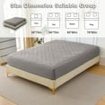 thumbnail image 2 of HGmart Gray Polyester Mattress Protector Diamond Grid Ultrasonic Waterproof Quilted Fitted Sheet-Size Q, 2 of 6