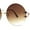 Gold Brown, variant on Luxury Designer Style Rimless Hippie Round Circle Lens Sunglasses Gold Purple