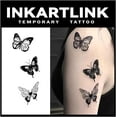 thumbnail image 1 of WWS-Tattoo Tech, 2 Sheets Medium Semi Permanent Tattoo, Adult Art Design Temporary Tattoos, Lasts 1-2 Weeks, Waterproof, Realistic Look, No Adhesive, No Reflection (Three butterflies), 1 of 4