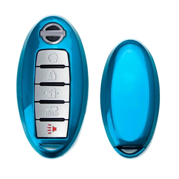 Exact Fit Gloss Metallic Sky Blue Smart Key Fob Shell For Nissan Armada Rogue GT-R Murano Pathfinder Sentra Leaf Titan (4-Button only)
