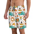 thumbnail image 2 of KLL Fall Pumpkins And Sunflowers Men's Casual Summer Beach Shorts Hawaiian Shorts with Pockets-Large, 2 of 5