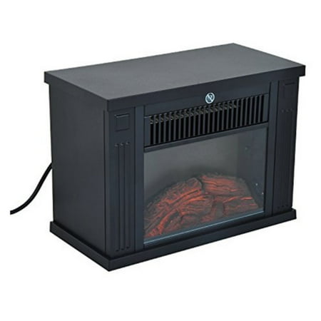 Black Electric Fireplace - HomCom 14 in. 1000 Watt Free Standing Electric Fireplace