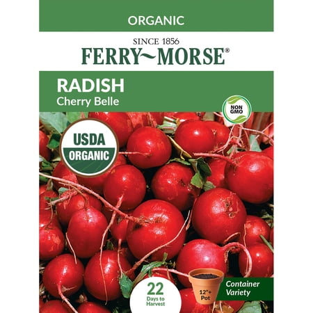 Ferry-Morse Organic 1.1G Radish Cherry Belle Annual Vegetable Seeds, Full Sun