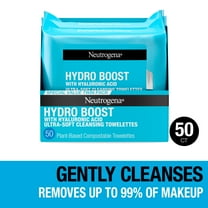 Neutrogena HydroBoost Makeup Remover Face Wipes and Cleansing Towelettes, 25 Count, 2 Pack