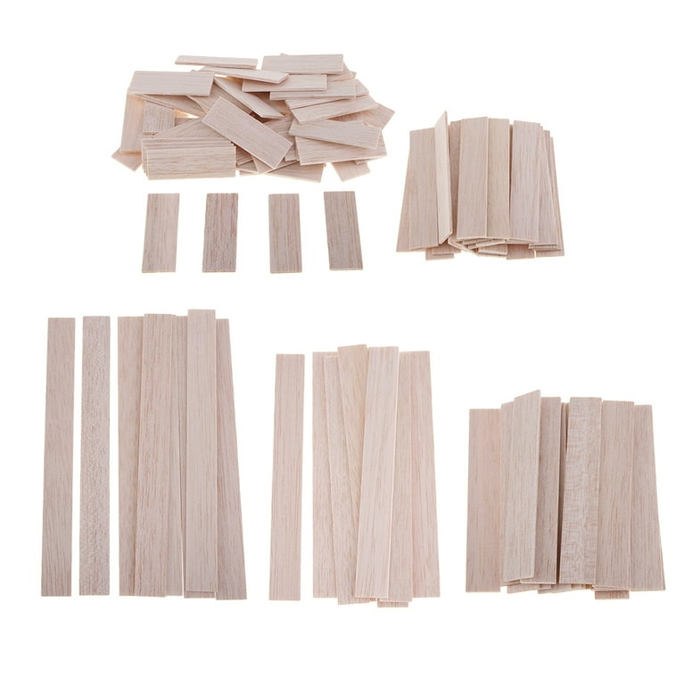 Unfinished Wooden Sticks Strips Wood Pieces for DIY Supplies - 30 