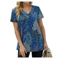 thumbnail image 3 of Weardear Women Summer Tunic Tops Dressy Casual V Neck Blouse Flutter Short Sleeve Shirts, 3 of 6