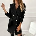 thumbnail image 1 of Vedolay Womens 2023 Coat Suit Jackets for Women Lapel Neck Long Sleeve Blazer Button Front Fashion Jacket,Black S, 1 of 5