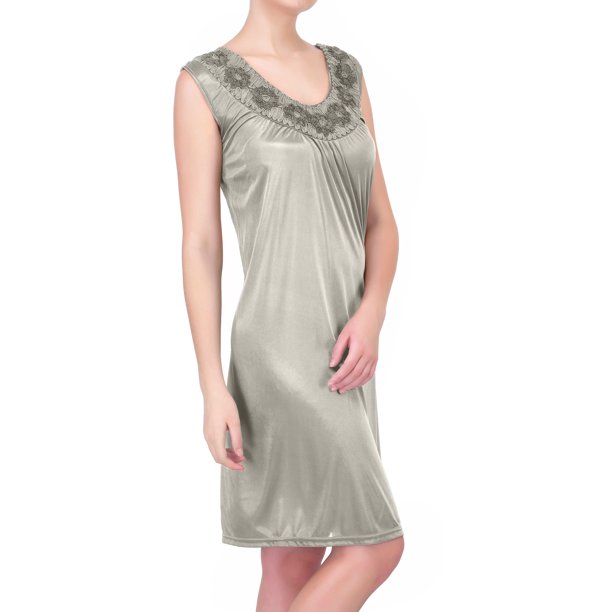 EZI Nightgowns for Women Soft & Breathable Satin Night Gowns for