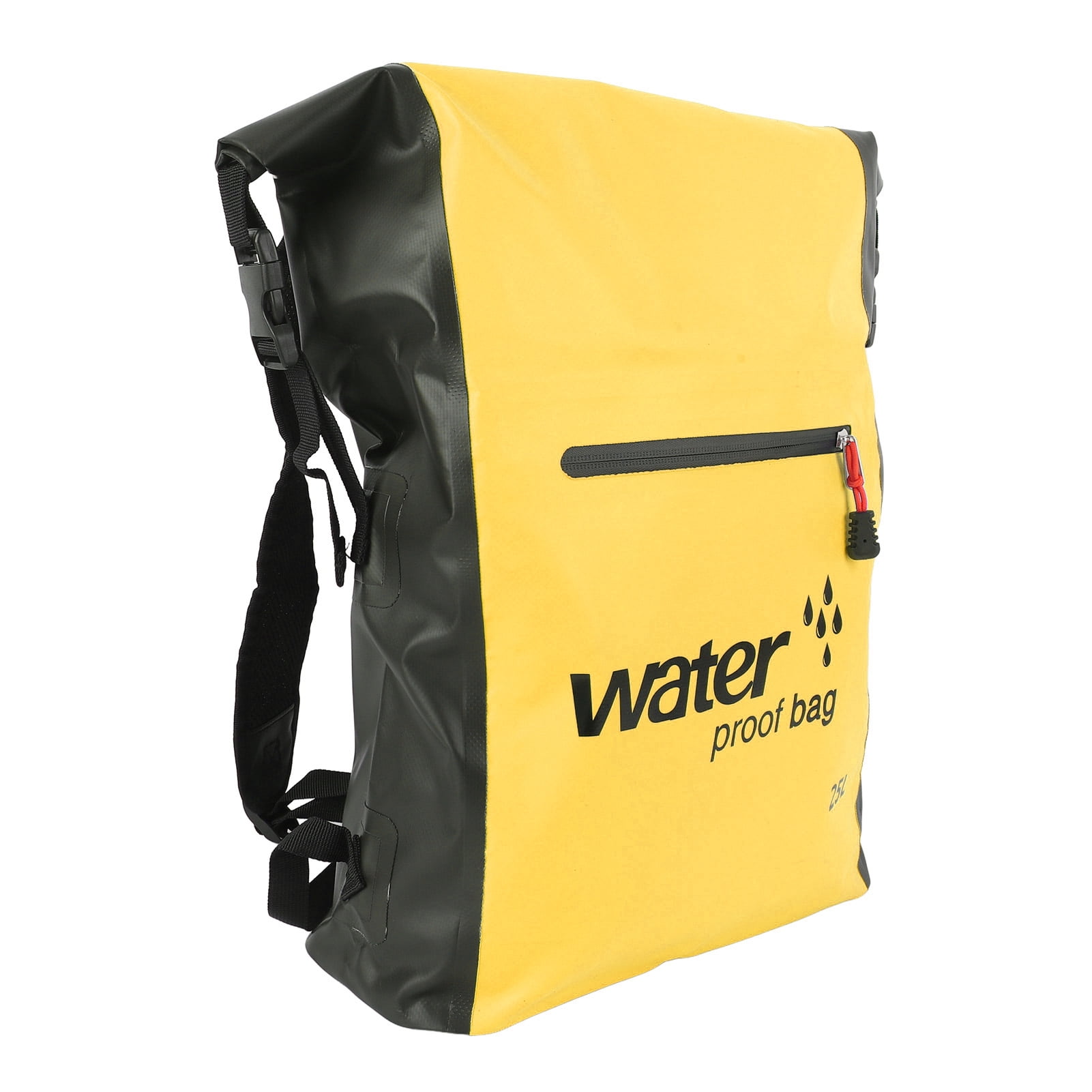 Nieyigj Heavyweight Water Resistant Dry Bag 25L Dry Wet Separation Hiking Dry Backpack with Shoulder Strap for Outdoors Activities Yellow 16.5 inches / 42 cm