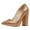 Rose Gold, variant on Women Chic Sparkly Rhinestone Studded Pointed Closed Toe Pumps Chunky Block High Heel Slip On Wedding Party Formal Shoes Size 10 White