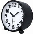 thumbnail image 2 of Black Silent Analog Alarm Clock,Black Metal Large 3D Digits,Non Ticking Table Clock with Night Light Bedside Alarm Clock 10.8cm, 2 of 5