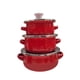 thumbnail image 4 of Juego de 3 mini ollas esmaltadas para cocina casera, ollas resistentes y profundas, electrodomésticos para cocinar, cazuela, olla pequeña esmaltada rojo, 4 of 9