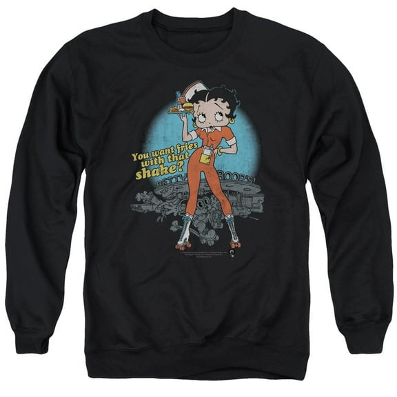 Betty Boop - Fries With That - Crewneck Sweatshirt - Large