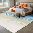 thumbnail image 4 of Blue Beige Gradient Beach Washable Area Rug 5 x 7 ft Abstracts Seaside Ocean Wave Coastal, Soft Non Slip Rugs Stain Repellent Indoor Felt Carpet for Living Dining Room Bedroom Home Office, 4 of 9