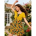 thumbnail image 3 of Girls Dresses Adjustable Strap Sleeveless A Line Dress with Cardigan 2 Piece Set Casual Sundress for Girls 7-14T, 3 of 8