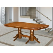 East West Furniture Napoleon Wood Dining Table in Saddle Brown