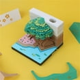 thumbnail image 3 of SENIURIS Cute Sticky Notes Pad with Holder, DIY 3D Kawaii Funny Creative Memo Pad,Desk Art Paper Card Craft Notepad with LED Light. (Fall Tree), 3 of 7