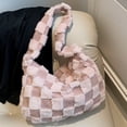 thumbnail image 4 of Bolso Mujer Fluffy Bandolera Gran Capacidad A Cuadros Rosa FLhrweasw, 4 of 9