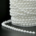 thumbnail image 6 of U8MO 18 Meters Acrylic Flatback Pearl Bead 12mm Chain Garland Trims Wedding Bouquet-Ivory, 6 of 6