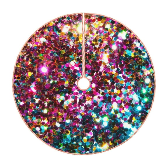 Rateoe Color Shiny Pattern Christmas Tree Skirt with Ties, Christmas Tree Decorations, Farmhouse Christmas Decor Xmas Holiday Decorations-