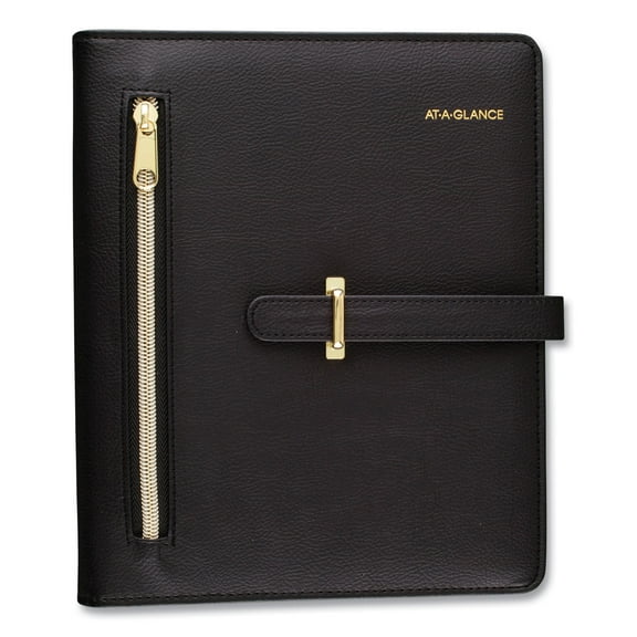 AT-A-GLANCE Buckle Closure Starter Set, 8.5" x 5.5", Black
