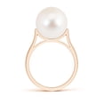 thumbnail image 2 of Angara Freshwater Cultured Pearl Ring with Pave Diamonds in 14K Rose Gold for Women | June Birthstone Jewelry for Her, 2 of 8