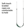 thumbnail image 2 of Blue Rabbit Play Outdoor Kids Swing with Flexible Seat and Rope/Chain, Green, 2 of 6