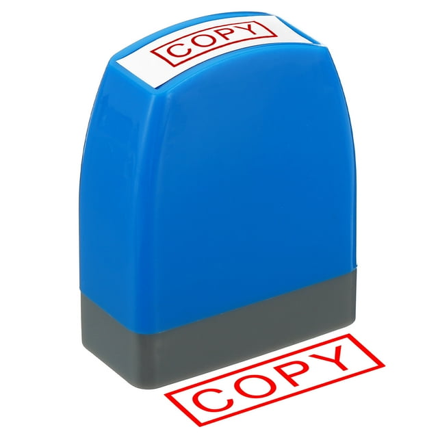 Unique Bargains Copy Stamp Self Inking Red Ink Office Stamps Pre Inked Message Stamp Business Stamp Style 1, Blue