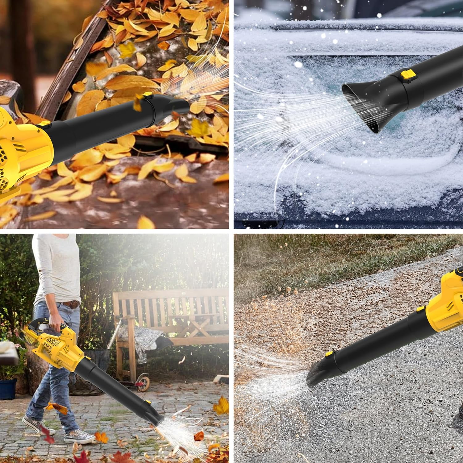 BN-LINK Cordless Leaf Blower, 20V Electric Leaf Blower with 6 Speed Settings, 2 x 1.5Ah High Capacity Battery Powered, for Lawn Care Patio Cleaning