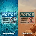 thumbnail image 6 of (2 Pack) Cellular Phones Prohibited with Graphic OSHA Notice Sign 18 Inch X 12 Inch Indoor / Outdoor Rust-Free Aluminum Metal Signs for Workplace, Workshop, and Construction Site, Made, 6 of 8