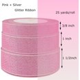 thumbnail image 2 of Glitter Ribbon, 25Yards Colorful Sparkly Metallic Fabric Ribbon for Gift Wrapping, Balloons, Crafts, Sewing, DIY Decor, Holiday, Wedding and Birthday Party Decoration., 2 of 5