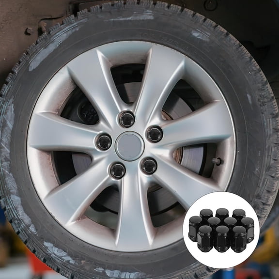 KALLORY 10pcs Hub Nut Cover Wheel Lug Nut Cap Black Rubber for Car Owners