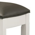 thumbnail image 3 of Vanity Stool 18 Inch - Modern Farmhouse Decor, Plush Seat, White Frame, Gray Faux Leather, 3 of 5