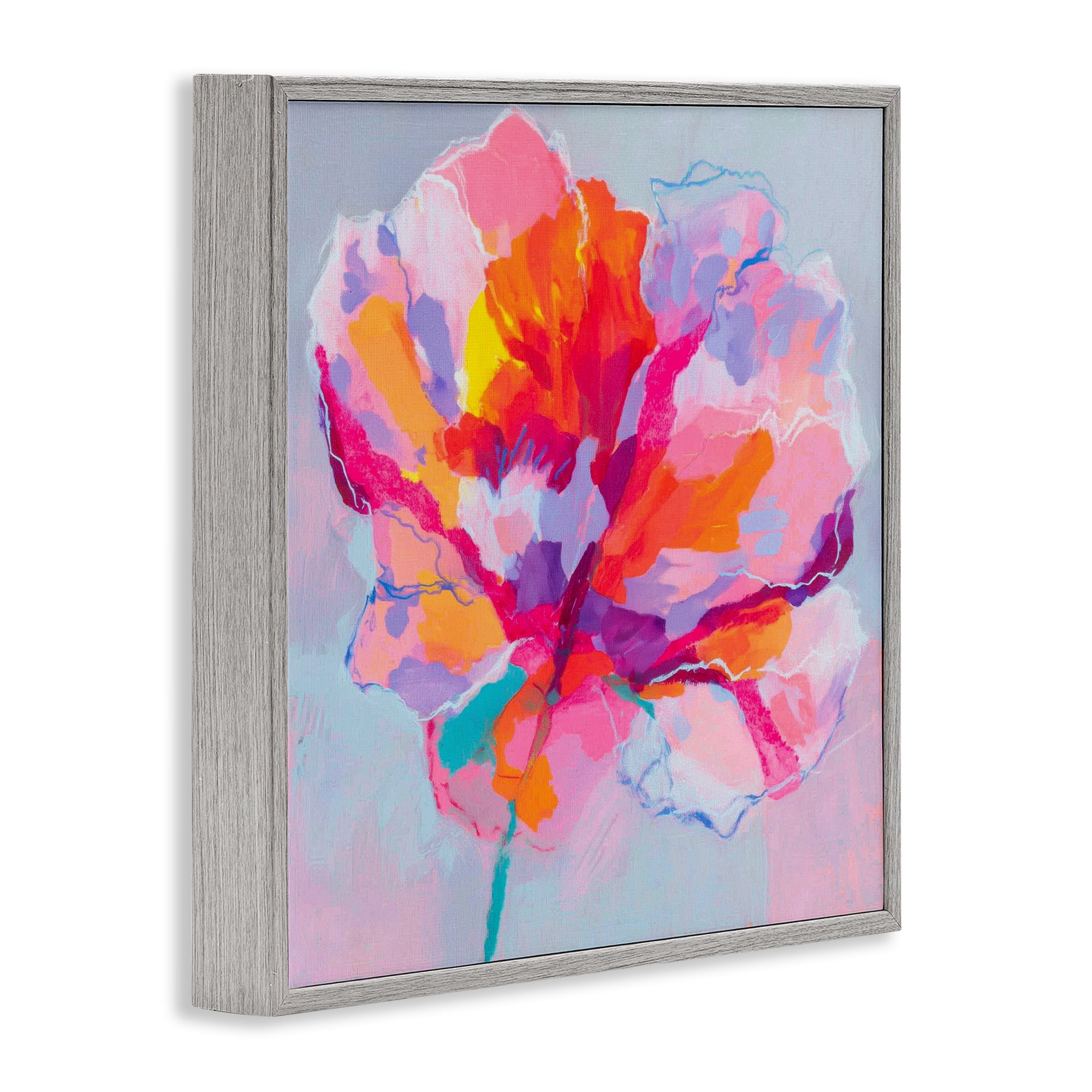 Stupell Industries The Open Petal Expression Gray Framed Giclee Art, design by Chromatic Storm Studio